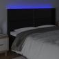 Preview: LED Kopfteil Schwarz 183x16x118/128 cm Kunstleder