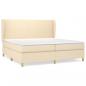 Preview: Boxspringbett mit Matratze Creme 200x200 cm Stoff