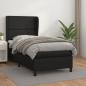 Preview: ARDEBO.de - Boxspringbett mit Matratze Schwarz 90x190 cm Kunstleder