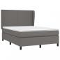 Preview: Boxspringbett mit Matratze Grau 140x200 cm Kunstleder