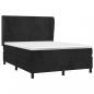 Preview: Boxspringbett mit Matratze Schwarz 140x190 cm Samt