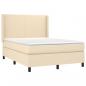 Preview: Boxspringbett mit Matratze Creme 140x200 cm Stoff