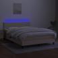 Preview: Boxspringbett mit Matratze & LED Creme 140x200 cm Stoff