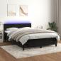 Preview: ARDEBO.de - Boxspringbett mit Matratze & LED Schwarz 140x200 cm Samt