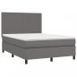 Preview: Boxspringbett mit Matratze & LED Grau 140x190 cm Kunstleder