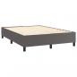 Preview: Boxspringbett mit Matratze & LED Grau 140x190 cm Kunstleder