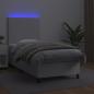 Preview: Boxspringbett mit Matratze & LED Weiß 80x200 cm Kunstleder