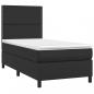 Preview: Boxspringbett mit Matratze & LED Schwarz 90x200 cm Kunstleder