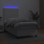 Preview: Boxspringbett mit Matratze & LED Weiß 100x200 cm Kunstleder