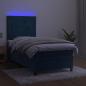 Preview: Boxspringbett mit Matratze & LED Dunkelblau 90x190 cm Samt