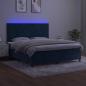 Preview: Boxspringbett mit Matratze & LED Dunkelblau 160x200 cm Samt