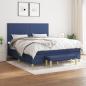 Preview: ARDEBO.de - Boxspringbett mit Matratze Blau 160x200 cm Stoff