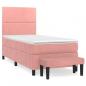 Preview: Boxspringbett mit Matratze Rosa 90x190 cm Samt