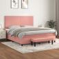 Preview: ARDEBO.de - Boxspringbett mit Matratze Rosa 160x200 cm Samt