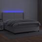 Preview: Boxspringbett mit Matratze & LED Weiß 180x200 cm Kunstleder