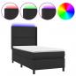 Preview: Boxspringbett mit Matratze & LED Schwarz 90x190 cm Kunstleder