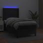 Preview: Boxspringbett mit Matratze & LED Schwarz 90x190 cm Kunstleder