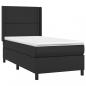 Preview: Boxspringbett mit Matratze & LED Schwarz 90x190 cm Kunstleder