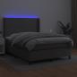 Preview: Boxspringbett mit Matratze & LED Grau 140x200 cm Kunstleder