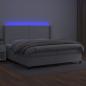 Preview: Boxspringbett mit Matratze & LED Weiß 200x200 cm Kunstleder