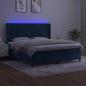 Preview: Boxspringbett mit Matratze & LED Dunkelblau 180x200 cm Samt