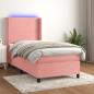 Preview: ARDEBO.de - Boxspringbett mit Matratze & LED Rosa 90x190 cm Samt