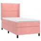 Preview: Boxspringbett mit Matratze & LED Rosa 90x190 cm Samt