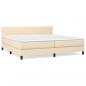 Preview: Boxspringbett mit Matratze Creme 200x200 cm Stoff