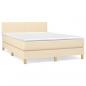 Preview: Boxspringbett mit Matratze Creme 140x200 cm Stoff