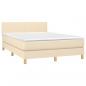 Preview: Boxspringbett mit Matratze Creme 140x200 cm Stoff