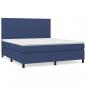 Preview: Boxspringbett mit Matratze Blau 160x200 cm Stoff