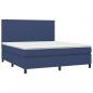 Preview: Boxspringbett mit Matratze Blau 160x200 cm Stoff