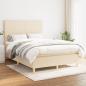 Preview: ARDEBO.de - Boxspringbett mit Matratze Creme 140x190 cm Stoff