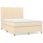 Preview: Boxspringbett mit Matratze Creme 140x190 cm Stoff