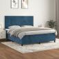 Preview: ARDEBO.de - Boxspringbett mit Matratze Dunkelblau 160x200 cm Samt