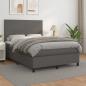 Preview: ARDEBO.de - Boxspringbett mit Matratze Grau 140x190 cm Kunstleder