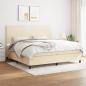 Preview: ARDEBO.de - Boxspringbett mit Matratze Creme 200x200 cm Stoff