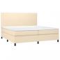 Preview: Boxspringbett mit Matratze Creme 200x200 cm Stoff