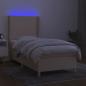 Preview: Boxspringbett mit Matratze & LED Creme 100x200 cm Stoff