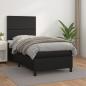 Preview: ARDEBO.de - Boxspringbett mit Matratze Schwarz 90x200 cm Kunstleder