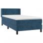 Preview: Boxspringbett mit Matratze Dunkelblau 90x190 cm Samt