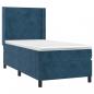 Preview: Boxspringbett mit Matratze Dunkelblau 80x200 cm Samt