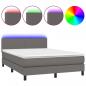 Preview: Boxspringbett mit Matratze & LED Grau 140x190 cm Kunstleder