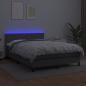 Preview: Boxspringbett mit Matratze & LED Grau 140x190 cm Kunstleder