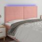 Preview: ARDEBO.de - LED Kopfteil Rosa 180x5x118/128 cm Samt