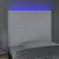 Preview: LED Kopfteil Weiß 90x5x118/128 cm Kunstleder