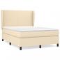 Preview: Boxspringbett mit Matratze Creme 140x190 cm Stoff