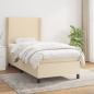 Preview: ARDEBO.de - Boxspringbett mit Matratze Creme 100x200 cm Stoff