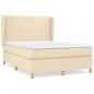 Preview: Boxspringbett mit Matratze Creme 140x200 cm Stoff