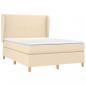 Preview: Boxspringbett mit Matratze Creme 140x200 cm Stoff